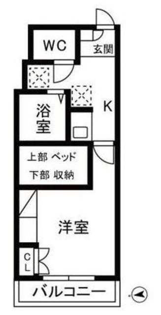 フォルティーナ戸田(1K/3階)の間取り写真