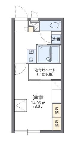 レオパレスシオン(1K/1階)の間取り写真