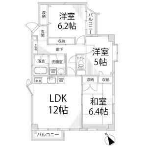 恵美酒Gマンション(3LDK/2階)の間取り写真
