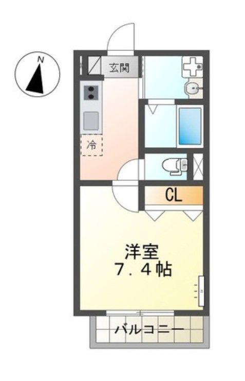 コイトハイツ(1K/3階)の間取り写真