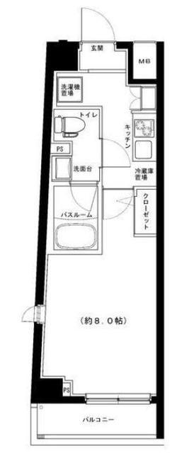 グランフォース豊島園AZ(1K/1階)の間取り写真