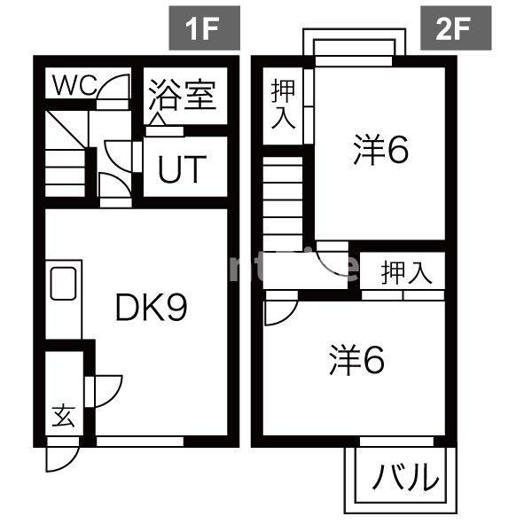 ファミールドルチェA(2DK/1階)の間取り写真