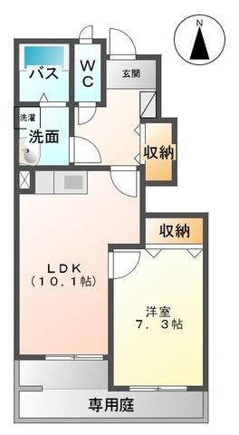 プラタナス(1LDK/1階)の間取り写真