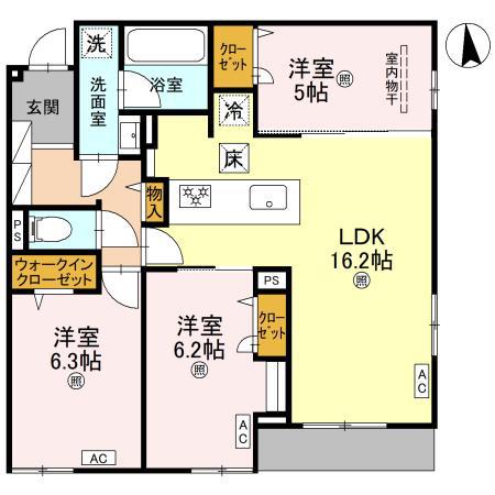 ココルトリシア(3LDK/3階)の間取り写真