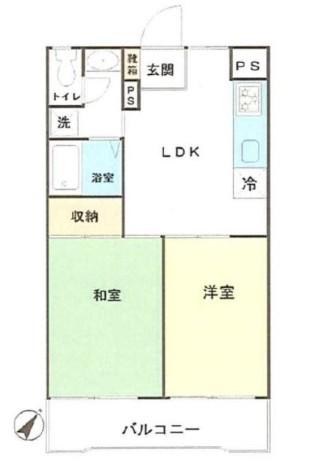 松戸中銀マンシオン(2LDK/4階)の間取り写真