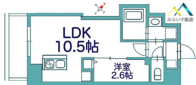 リヴシティ横濱末吉町弐番館(1LDK/8階)の間取り写真