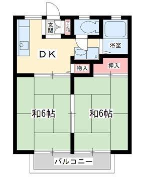 コーポサンライト(2DK/2階)の間取り写真