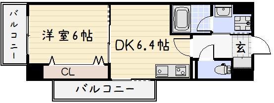 コンフォートスクエアー安部山(1DK/3階)の間取り写真