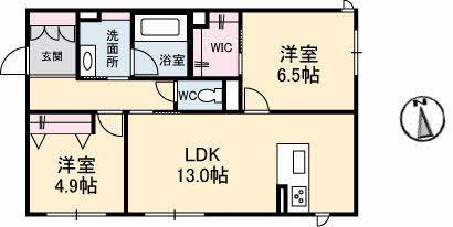サン・セントラル(2LDK/1階)の間取り写真