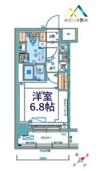 リヴシティ横濱ヒルサイドテラス(1K/3階)の間取り写真