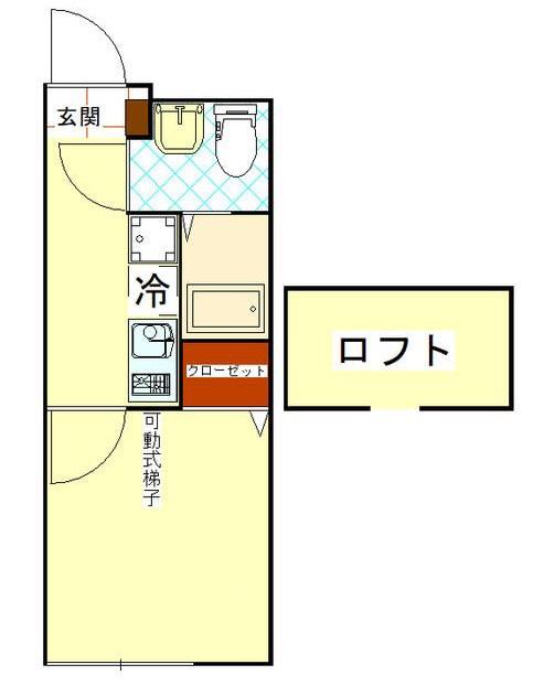フルセイル生田(1K/2階)の間取り写真