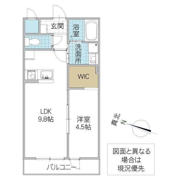 つくば市酒丸アパート(1LDK/2階)の間取り写真