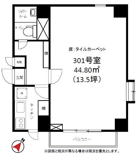 赤坂ミュージックイン(1K/3階)の間取り写真