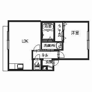 南海本線 松ノ浜駅 徒歩7分 2階建 築23年(1LDK/2階)の間取り写真