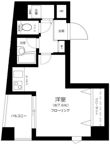 シンシティー東十条(ワンルーム/4階)の間取り写真