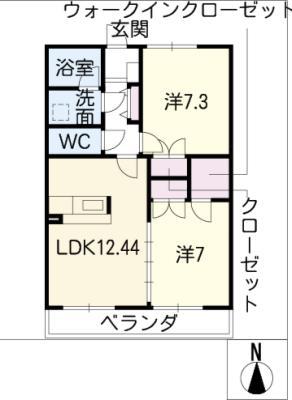 シルキーハウス(2LDK/3階)の間取り写真