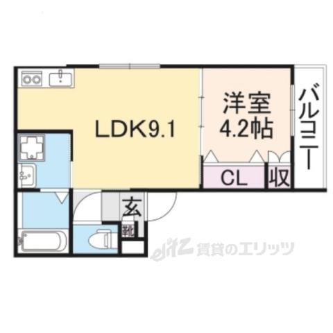 AVANTIO MITO(1LDK/1階)の間取り写真