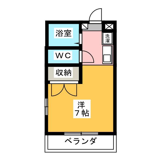 SQUARE II(ワンルーム/2階)の間取り写真