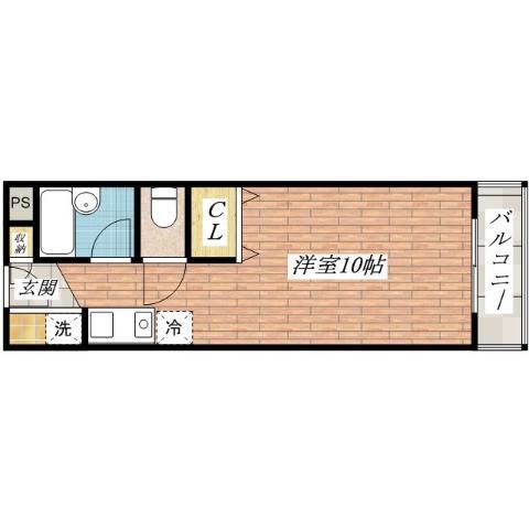 SHINYO(ワンルーム/4階)の間取り写真