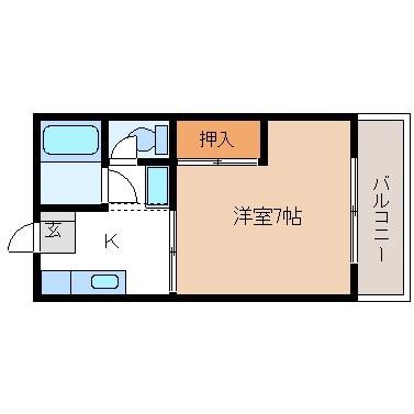 リバティ21(1K/2階)の間取り写真