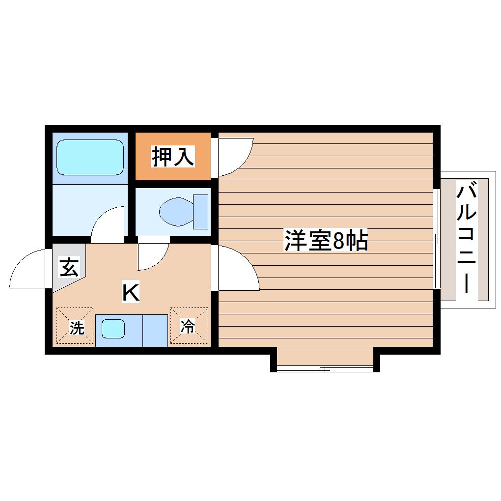スターハイツ(1K/2階)の間取り写真