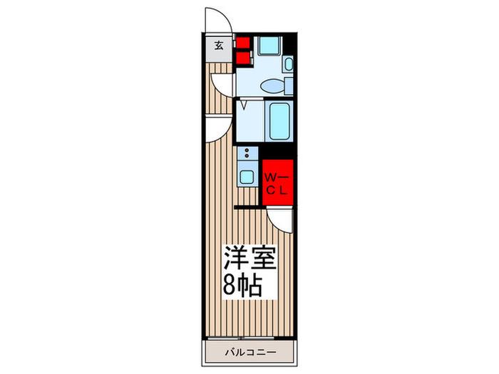 ルームス市川(ワンルーム/4階)の間取り写真