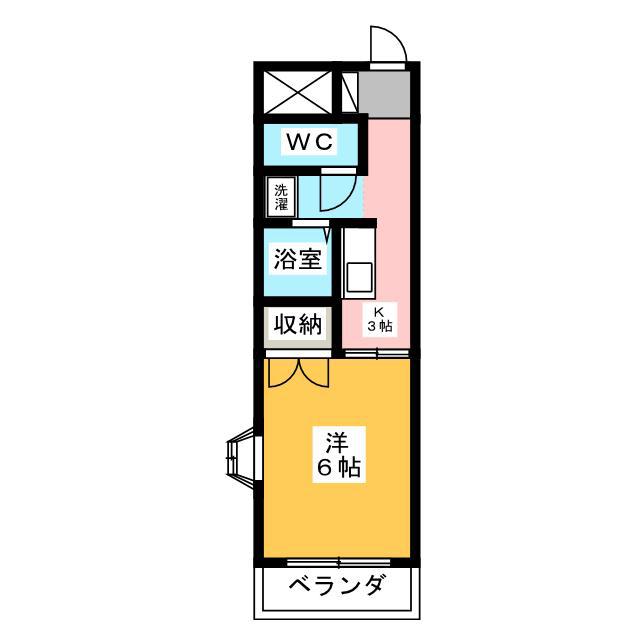 コーポイシカワ(1K/4階)の間取り写真