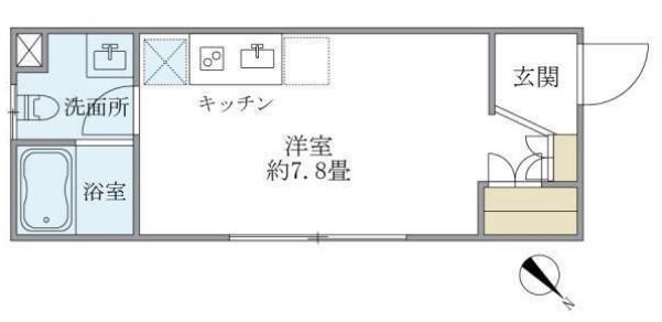 ION中目黒イースト(ワンルーム/1階)の間取り写真