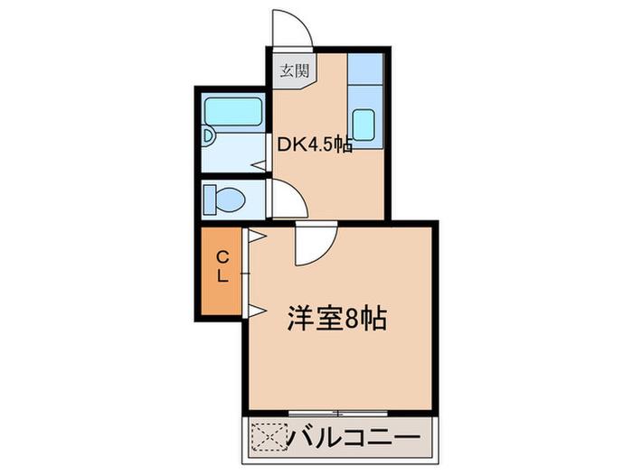 エースハイツ塚口(1DK/3階)の間取り写真