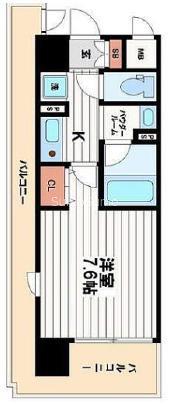 ジュネーゼ・グラン心斎橋東(1K/12階)の間取り写真