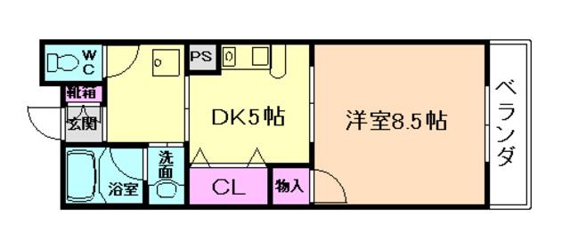 フローラ・ムラタハイツ(1DK/1階)の間取り写真