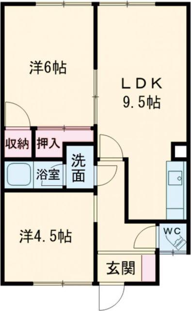 山田マンション(2LDK/2階)の間取り写真