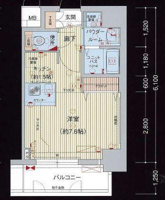 プレサンス名古屋駅前プラチナム(1K/11階)の間取り写真