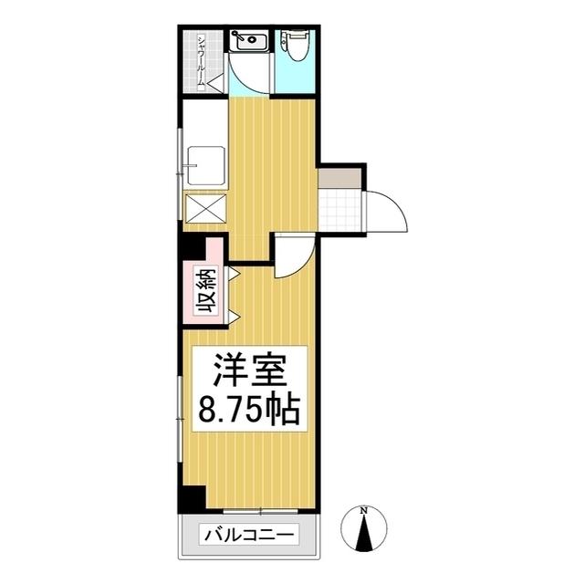 ジュネス相ノ木302(1DK/3階)の間取り写真