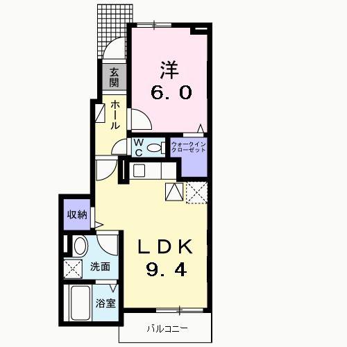 パーク追分(1LDK/1階)の間取り写真