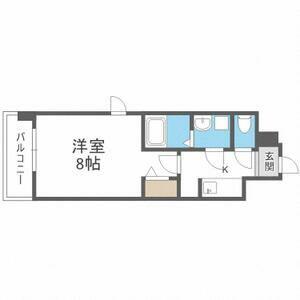 エスレジデンス大橋フルッス(1K/4階)の間取り写真