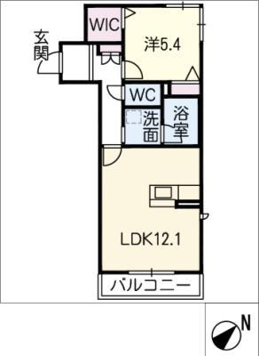 グランヴィラ山手(1LDK/2階)の間取り写真