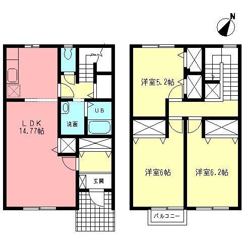 アベニールTK(3LDK/1階)の間取り写真