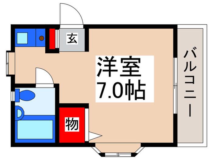 メゾンアイ浦安(ワンルーム/2階)の間取り写真