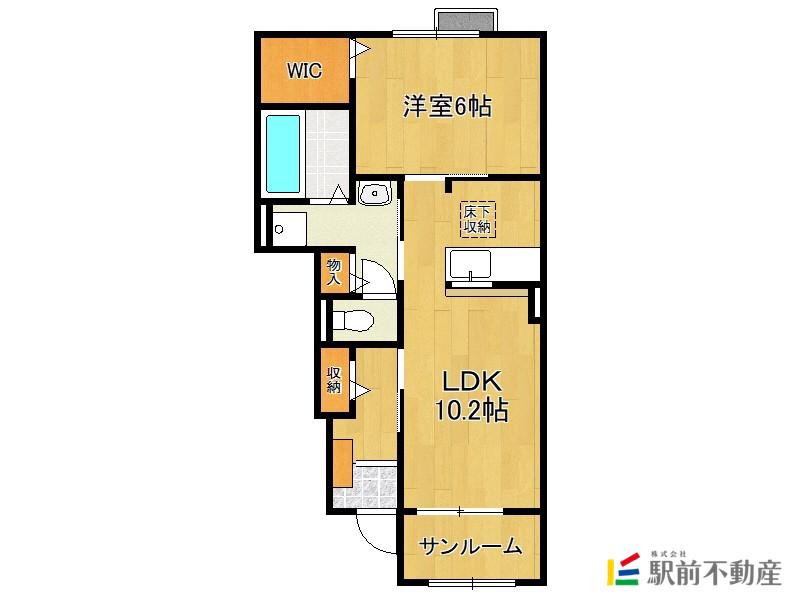 アドヴァンスM I(1LDK/1階)の間取り写真