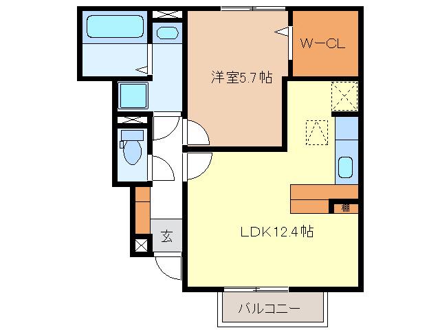 セジュールKT(1LDK/1階)の間取り写真
