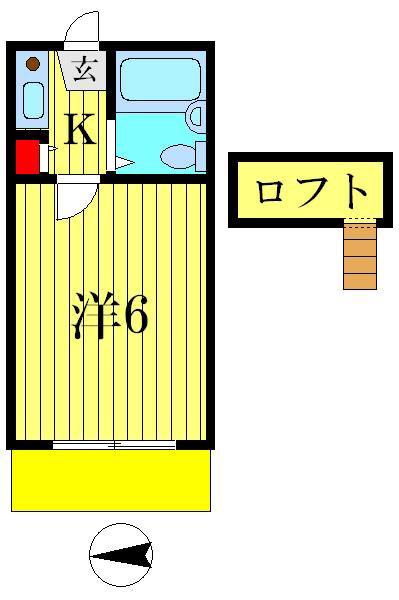 カーサ青砥(1K/1階)の間取り写真