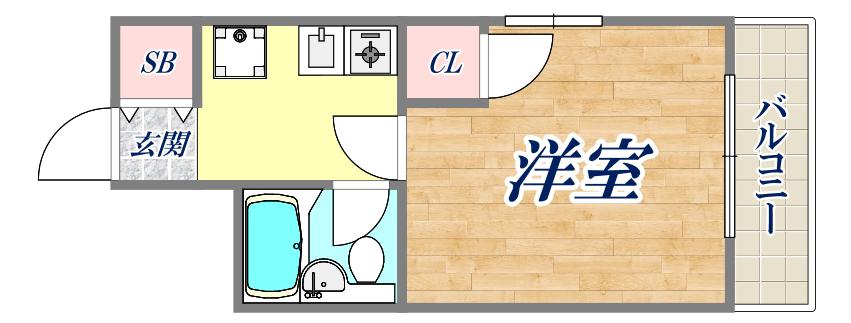 メゾンシルフィード(1K/2階)の間取り写真