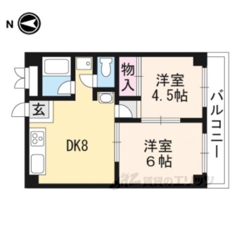サンシャインコーポ新宮(2LDK/3階)の間取り写真