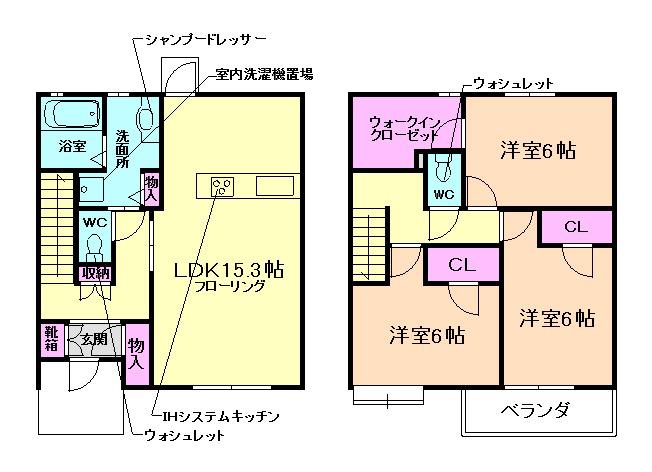 シーズンズ(3LDK/2階)の間取り写真