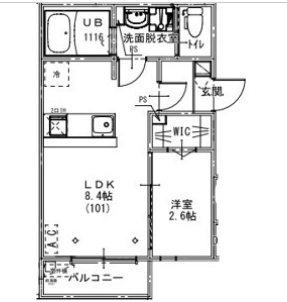 KEIAI RESIDENCE せんげん台VII(1LDK/3階)の間取り写真