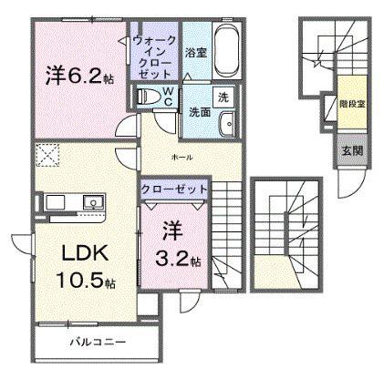 エターナル アルバ(2LDK/3階)の間取り写真