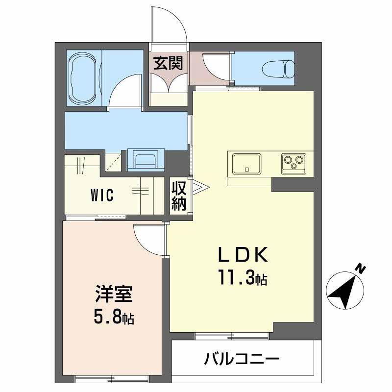 プレアデス(1LDK/3階)の間取り写真