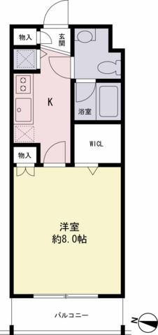フィシオ橋本(1K/4階)の間取り写真