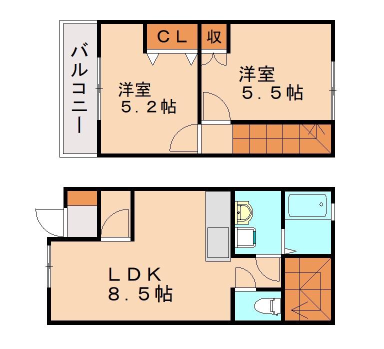 ヴェリテ(2LDK/2階)の間取り写真